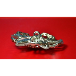 Guzik ozdobny z kryształkami w kształcie kwiatu  (srebrny)